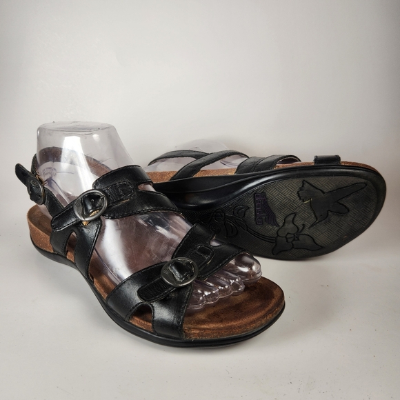 Dansko Shoes - DANSKO Women's Jameson Sandal 7 EU 37 Black Leather Slingback Comfort Shoe
